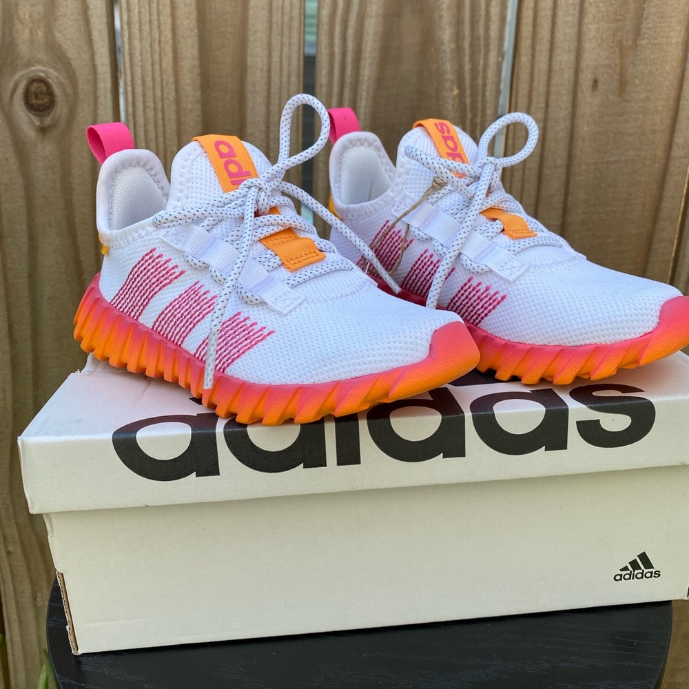 Adidas Kaptir Flow K Kids White and Orange Sneakers
